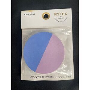Noted by Post-it Round Sticky Notes Blue Purple 2.9 Inch 100 Sheets NTD-3RD-LB